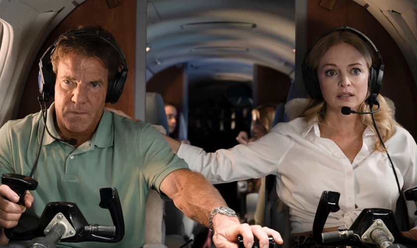 Dennis Quaid e Heather Graham em “Fé nas Alturas”. (Foto: Boris Martin/LightWorkers).