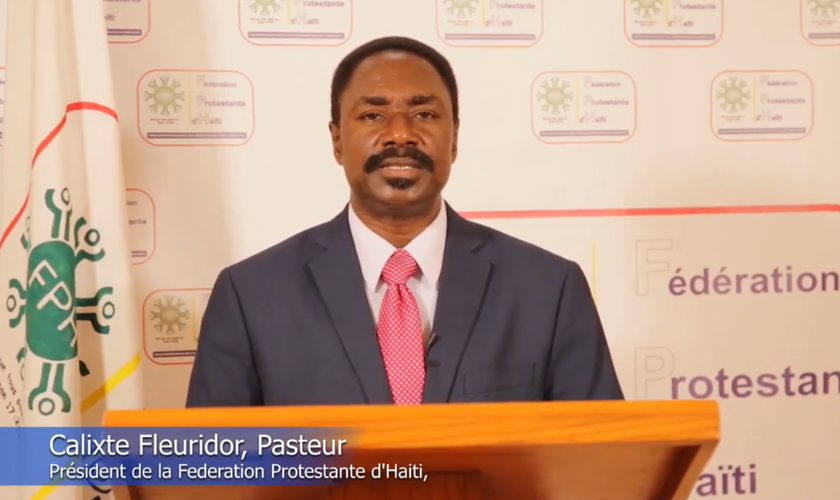 Calixte Fleuridor, presidente da Federação Protestante do Haiti. (Captura de tela/Facebook/Federation Protestante d'Haiti)