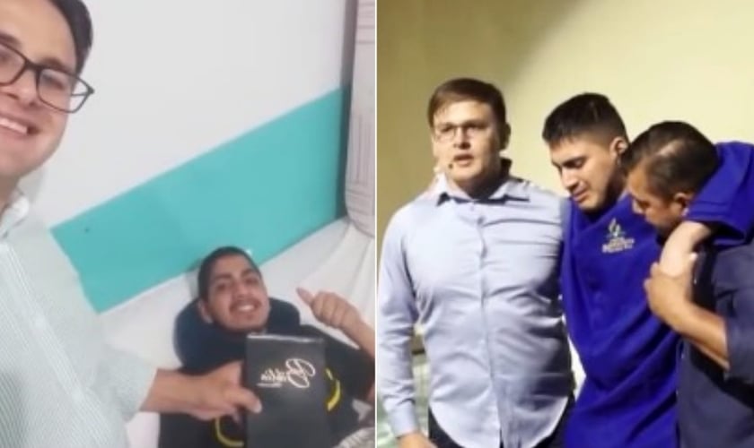 Lucas Lima acordou do coma e pediu para ser batizado. (Foto: Reprodução/YouTube/Adventistas Leste Mato Grosso).