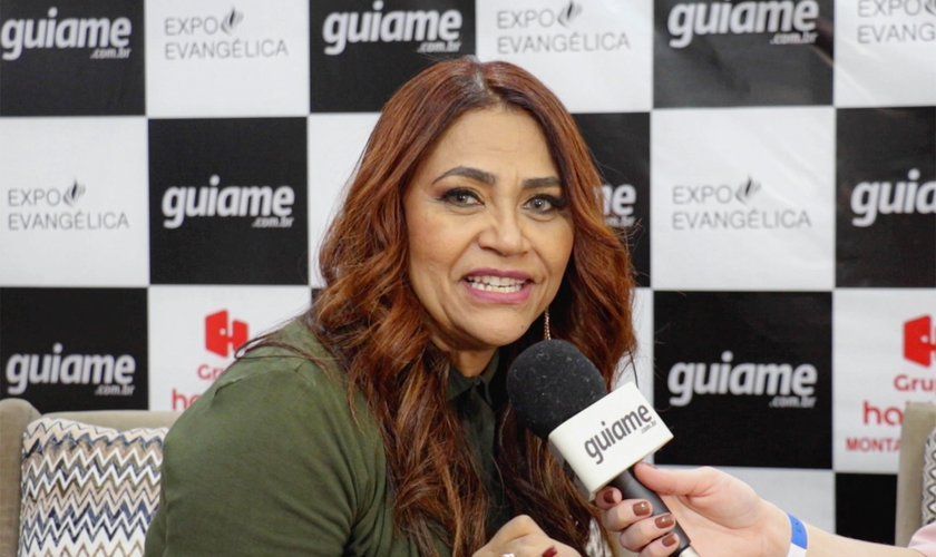 Raquel Mello na Expoevangélica 2023. (Foto: Reprodução/Guiame).