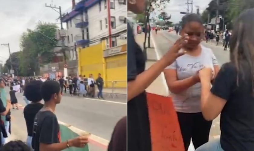 O grupo da igreja Sara Nossa Terra evangelizou na fila do The Town. (Foto: Reprodução/Instagram/Arena Interligados).