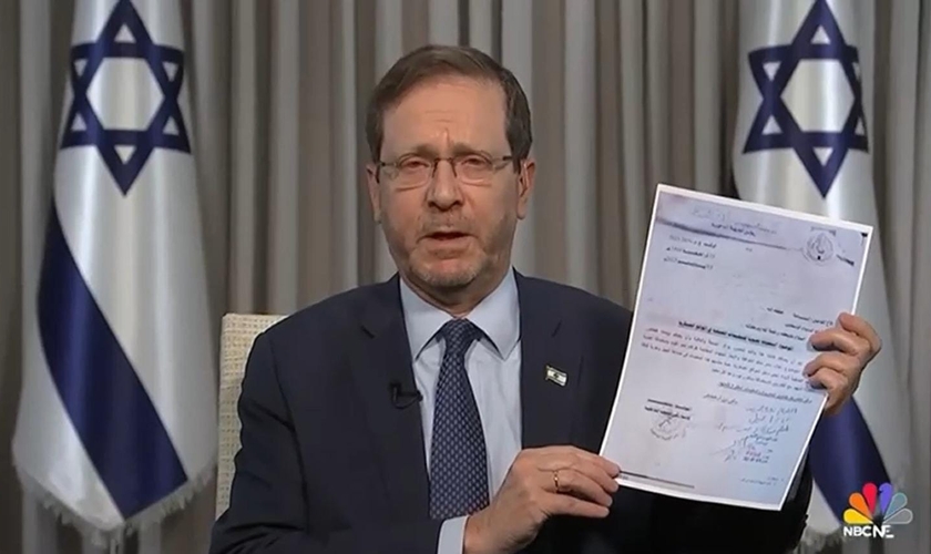 Presidente de Israel, Isaac Herzog. (Captura de tela: Vídeo NBC)