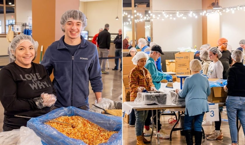 A ChristWay Church embalou caixas de mantimentos que alimentarão 275 crianças. (Foto: Instagram/ChristWay Church).