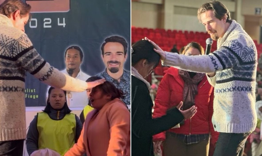 Willem Fiege orando pelos participantes. (Foto: Reprodução/Instagram/Willem Fiege)