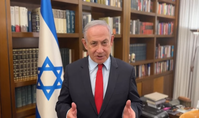 O primeiro-ministro israelense, Benjamin Netanyahu. (Captura de tela/YouTube/AFP)