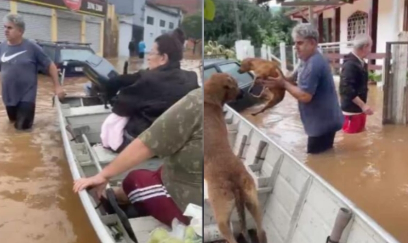 Juarez e Dionatan resgataram moradores em Novo Hamburgo. (Foto: Arquivo pessoal/Notícias Adventistas).