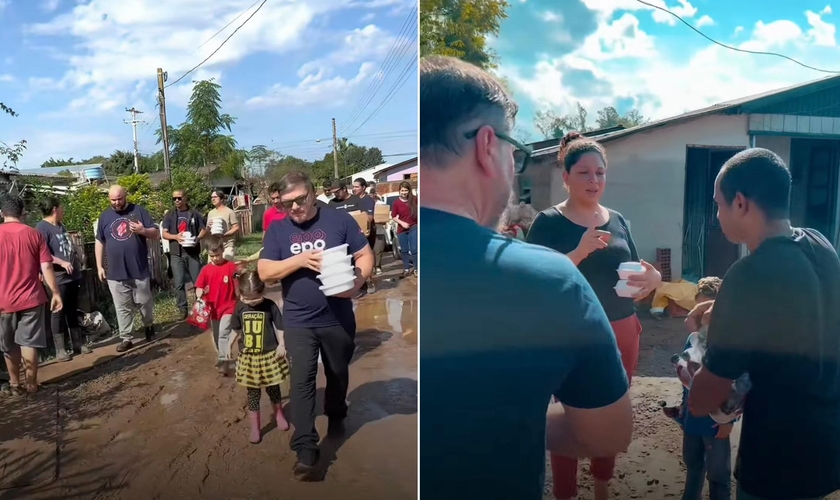 Dezenas de famílias receberam apoio de cristãos no RS. (Foto: Ministério Engel)