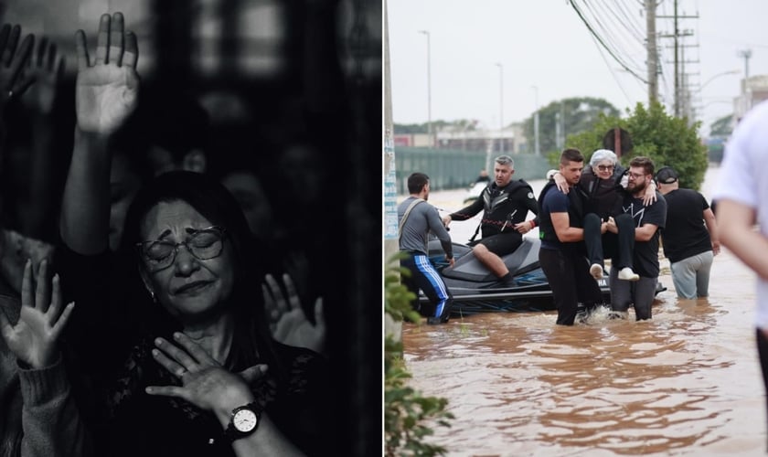 Cristãos estão clamando a Deus pelo RS. (Foto: Instagram/Lagoinha Canoas/Divulgação/Prefeitura de Canoas).