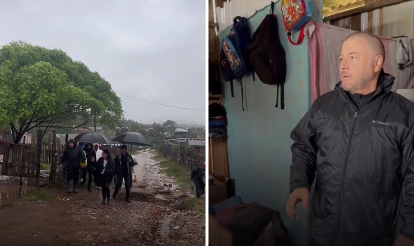 Igreja leva doações nas casas das famílias afetadas no RS. (Foto: Instagram/Pastor Joel Engel)