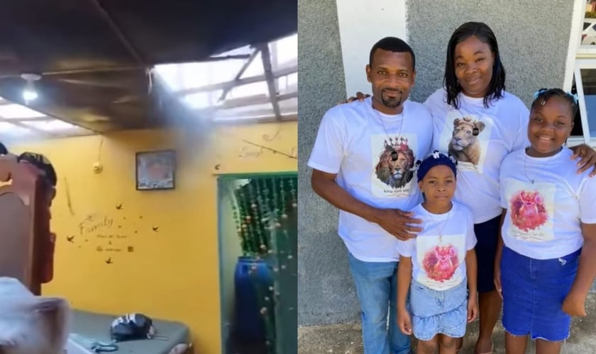 Tommy Lee e sua família receberam a paz de Deus na tempestade. (Foto: Reprodução/YouTube/Jamaica Observer/Arquivo pessoal).