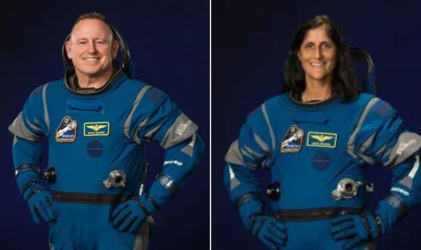 Retrato oficial de Barry Wilmore e Suni Williams da tripulação do Boeing Crew Flight Test (CFT). (Foto: NASA/Robert Markowitz)