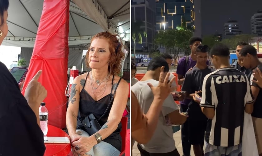 O grupo de jovens pregou na fila do Rock in Rio. (Foto: Reprodução/Instagram/JOCUM Carioca/FLUIR).