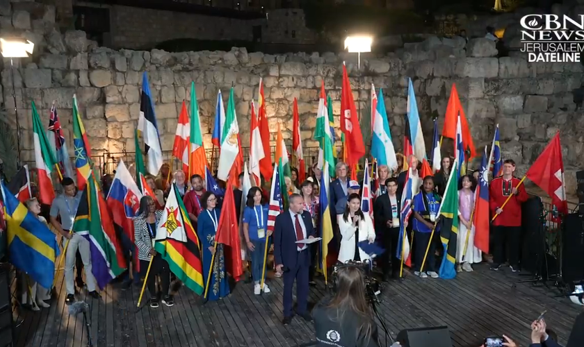 Mais de 50 nações marcham na Festa dos tabernáculos, em Israel. (Captura de tela/CBN News)