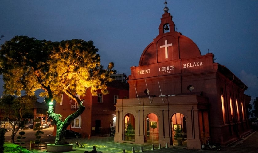 Christ Church Melaka na cidade de Malaca, é a mais antiga igreja protestante em funcionamento na Malásia. (Foto: IMB)