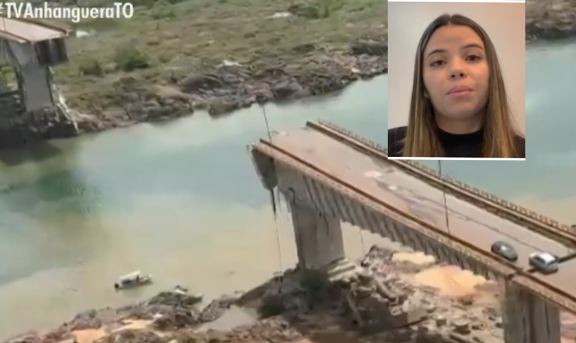 Laís Lucena testemunha milagre após sobreviver de queda de ponte no Maranhão. (Captura de tela/G1/TV Anhanguera)