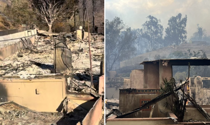 Casas destruídas pelo incêndio. (Foto: Emma Perkins/Colton Powell)