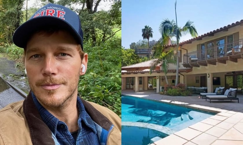 O ator cristão foi olhar sua casa no bairro de Pacific Palisades. (Foto: Instagram/Chris Pratt/Reprodução/YouTube/Famous Ent).