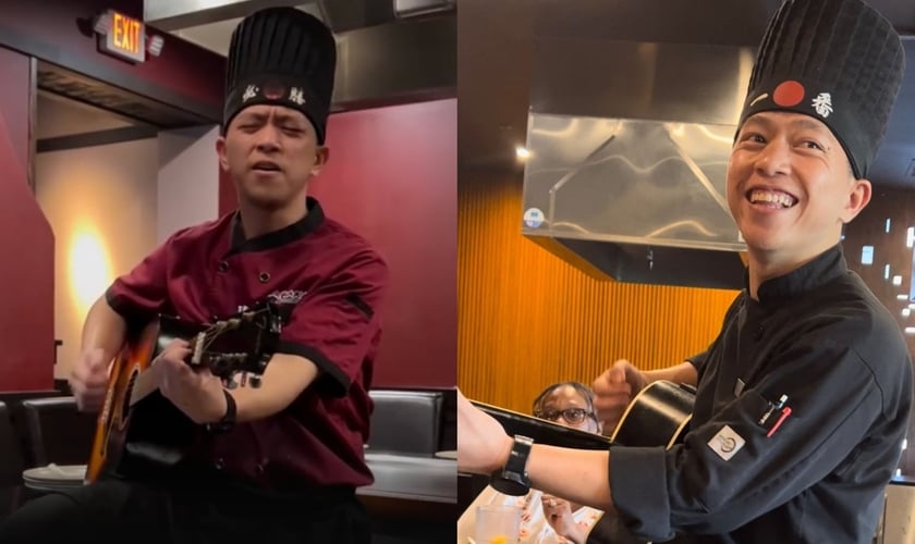 Joshua é chef hibachi em um restaurante japonês na Carolina do Sul. (Foto: Reprodução/Instagram/thewfeed/TikTok/jhosuahibachi).