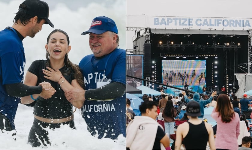 Os novos convertidos foram batizados na praia de Huntington Beach. (Foto: Instagram/Baptize America).