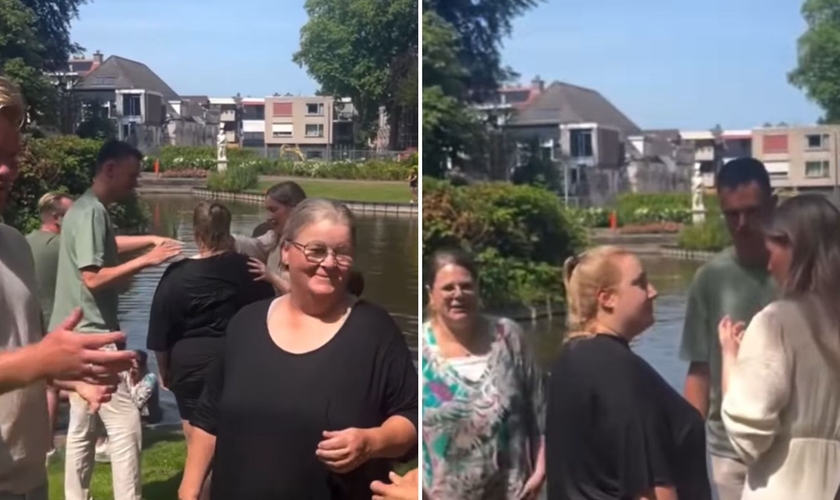 Os cristão no lago. (Foto: Reprodução/Instagram/Revive)