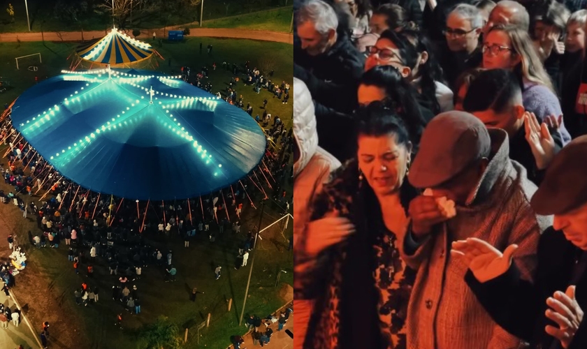 A cruzada foi realizada pela missão Aviva em parceria com todas as igrejas locais de Lajeado. (Foto: Reprodução/Instagram/Lucas Teodoro).