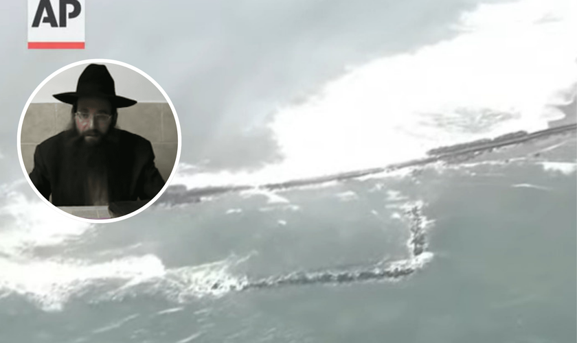 Tsunami atinge Hokkaido, no Japão, após terremoto de magnitude 8,8 na Rússia; rabino Yekutiel Fish [destaque]. (Captura de tela/YouTube/Mirror Now).