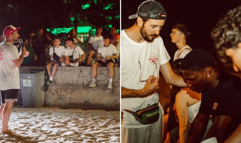 Evangelismo na praia. (Foto: Reprodução/Instagram/Reach Mallorca)