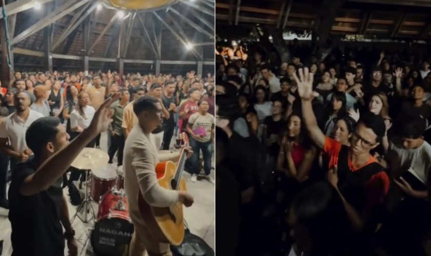 Os estudantes adoram a Deus em Belém do Pará. (Foto: Reprodução/Instagram/Lucas Teodoro).