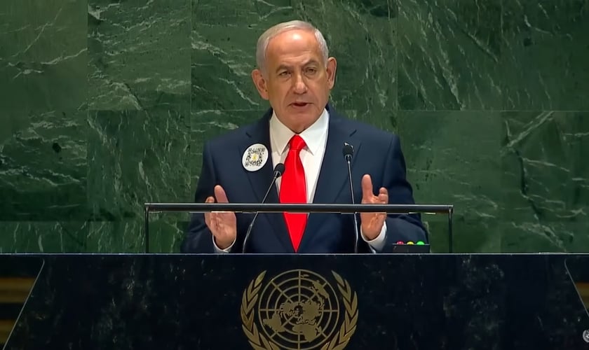 O primeiro-ministro de Israel, Benjamin Netanyahu. (Foto: Reprodução/YouTube/United Nations).