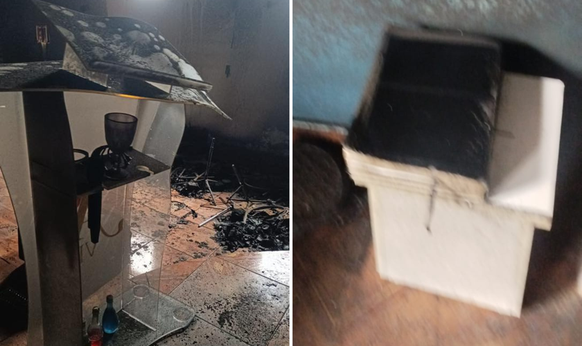 Bíblia permanece intacta após incêndio que destruiu igreja em Sumaré (SP). (Foto: AD Viva)