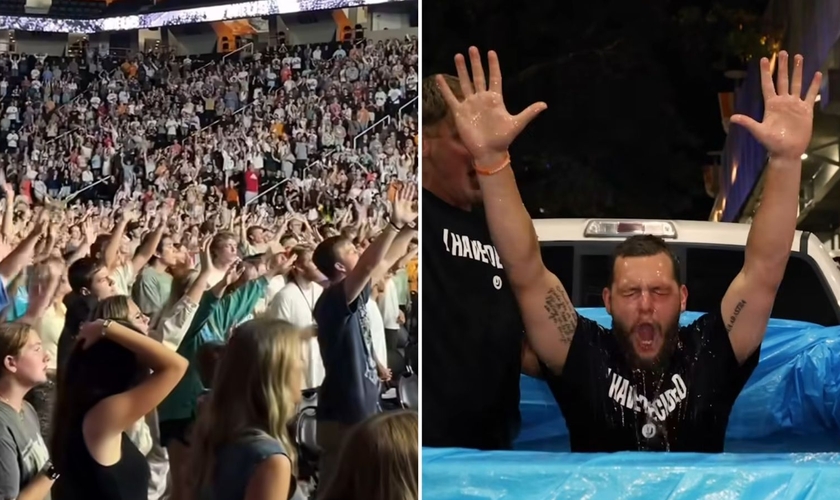 Os jovens no evento evangelístico. (Foto: Reprodução/Instagram/UniteUS)