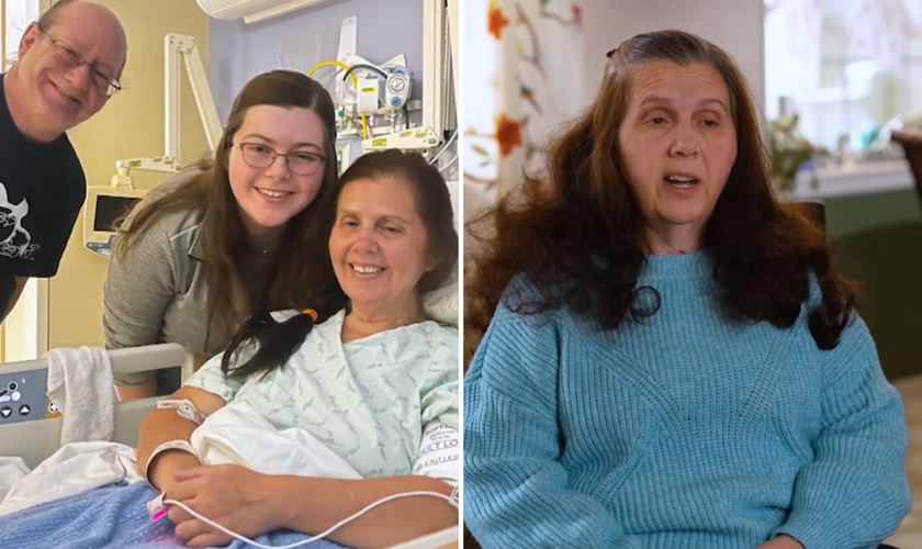 Ivy Harden durante a internação após hemorragia cerebral; hoje está completamente curada. (Captura de tela/CBN News)