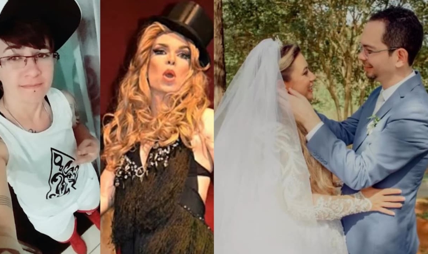 Riquelmo e Aline casaram, após serem restaurados por Deus. (Foto: Reprodução/YouTube/Edifique Podcast/Reprodução/Instagram/Riquelmo Araujo).