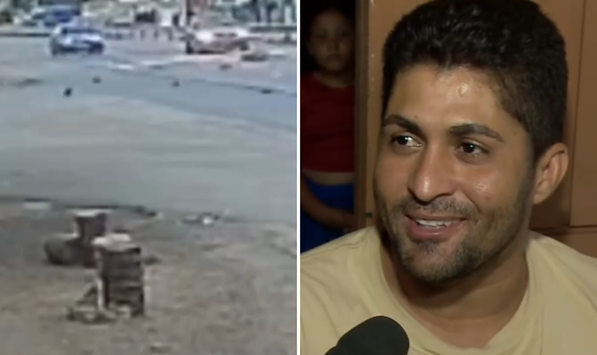 O atropelamento de Joseval Silva e seu amigo José Vital foi registrado por câmeras de rua. (Captura de tela/Gazetatvweb)