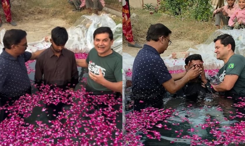 O jovem curado foi batizado pelo missionário brasileiro Claudinei Vicente. (Foto: Reprodução/Instagram/Claudinei Vicente).