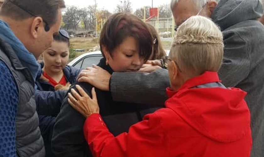 Cristãos saem às ruas de Tiraspol para evangelizar. (Foto: Yuriy Semenyuk / Facebook)
