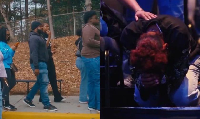 Uma multidão de jovens faz fila às 5h30 para entrar na igreja aos domingos. (Foto: Reprodução/Instagram/2819 Church).