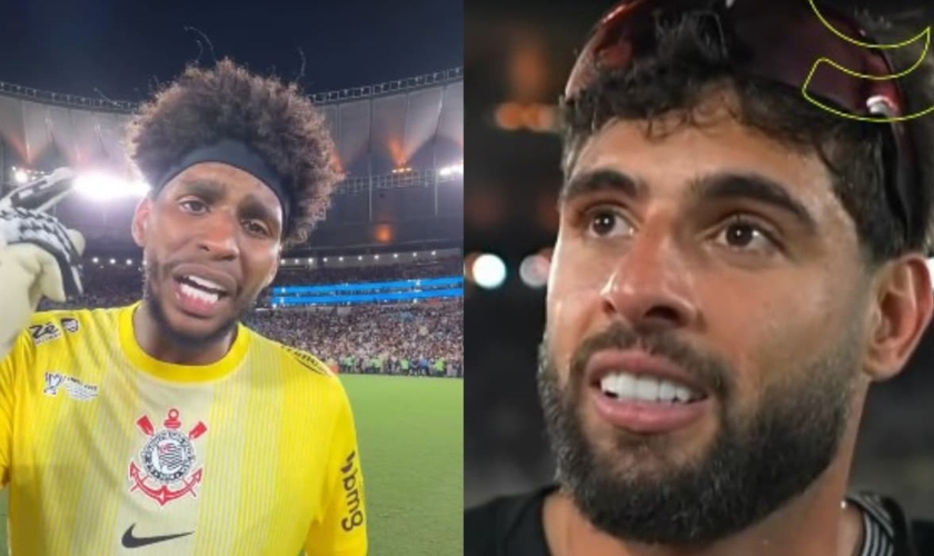 O goleiro Hugo Souza e Yuri Alberto. (Foto: Reprodução/Instagram/Globo Esporte).