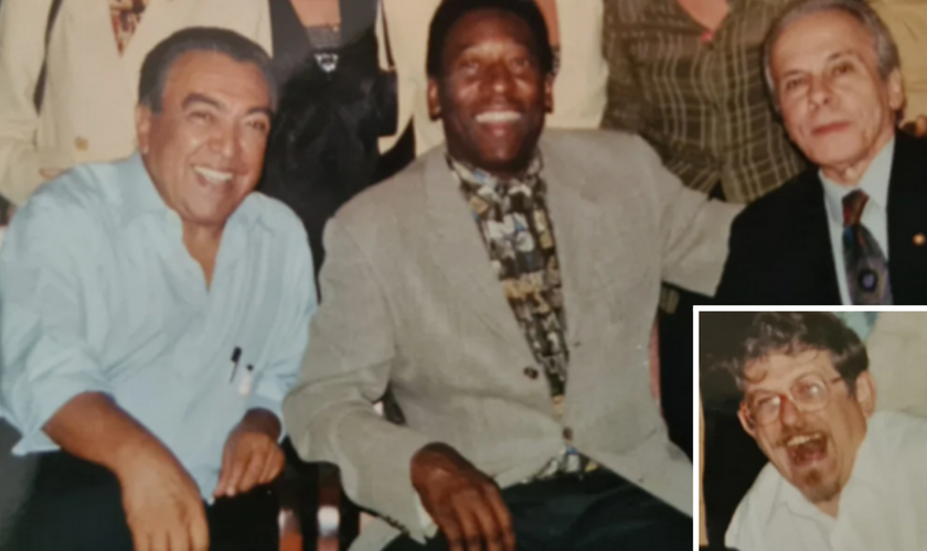 Mauricio de Sousa, Pelé e Jece Valadão; no detalhe, o pastor Luiz Sayão. (Foto: Instagram/Luiz Sayão)