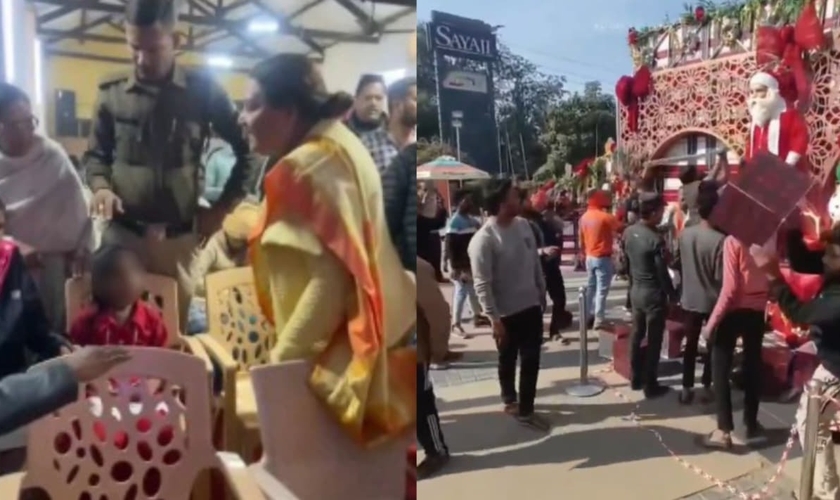 Extremistas atacaram eventos natalinos em vários estados indianos. (Foto: Reprodução/X/Mohammed Zubair).