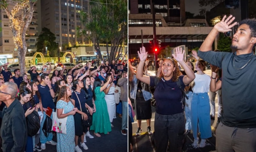 Os jovens anunciaram Jesus através de louvores e pregação. (Foto: Instagram/UMADEBSP).