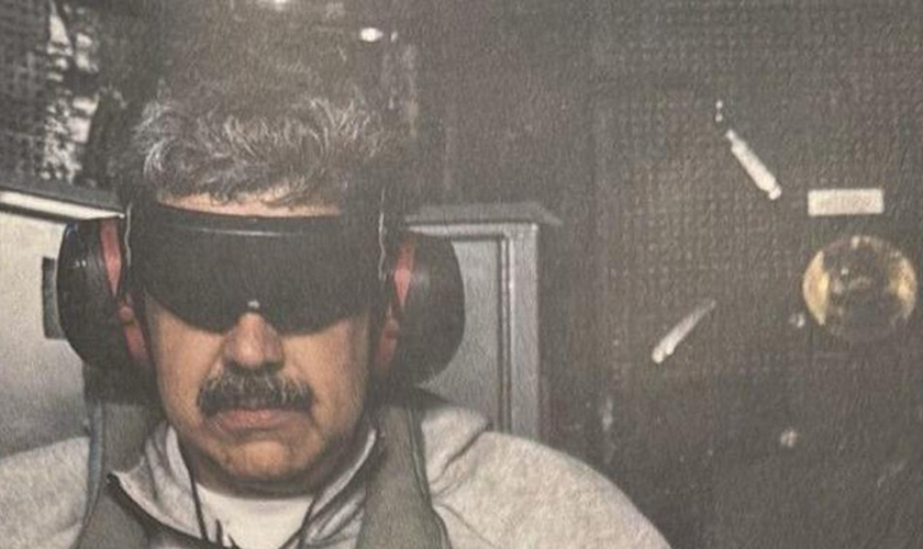 Nicolás Maduro após captura pelos militares dos EUA. (Foto: Truph Social/Donald Trump)