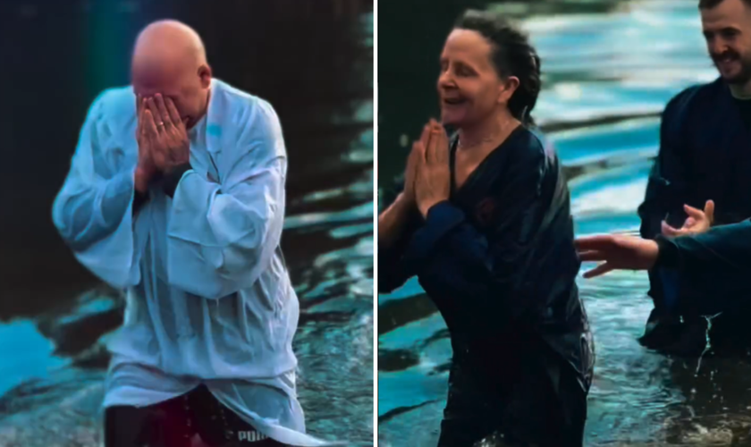 Batismos realizados em lago no Reino Unido. (Captura de tela/Instagram/Rikki Doolan)