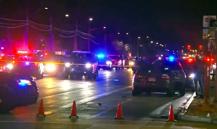 Policiais atendem ocorrência de tiroteio durante funeral em frente a igreja em Salt Lake City. (Foto: Salt Lake City Police Department)