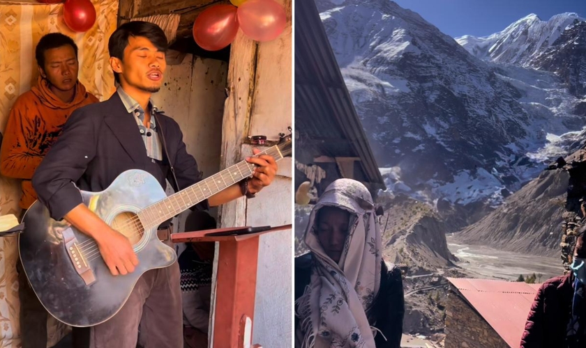 Os cristãos adorando no Nepal. (Foto: Reprodução/Instagram/Paul Nepali)