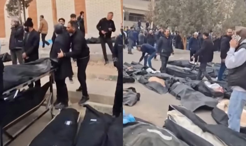 Corpos de manifestantes mortos. (Foto: Imagem ilustrativa/Reprodução/YouTube/Channel 4 News).