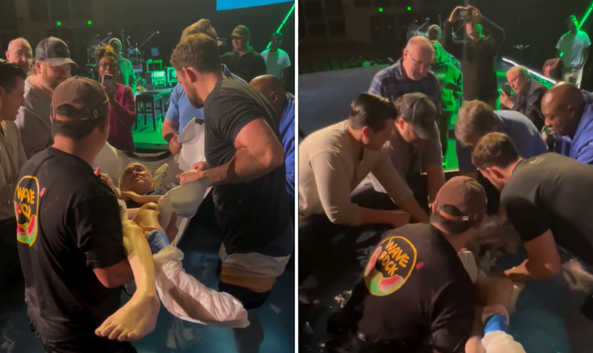 Nick é batizado nas águas. (Captura de tela/Instagram/thecarlosortiz)