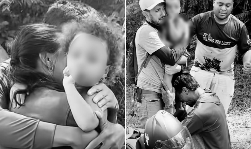 O reencontro da família com Alice. (Foto: Reprodução/Instagram/Felipe Maciel)