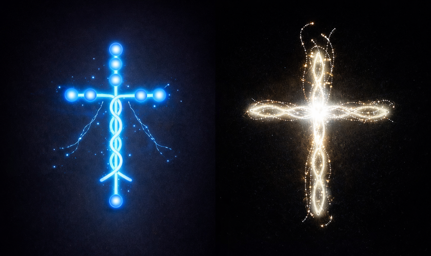 Polilaminina tem formato de cruz. (Imagem ilustrativa gerada por IA)