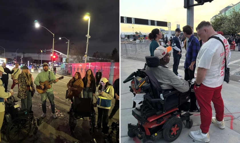O evangelismo durante o Super Bowl. (Foto: Reprodução/Instagram/Philip Renner)